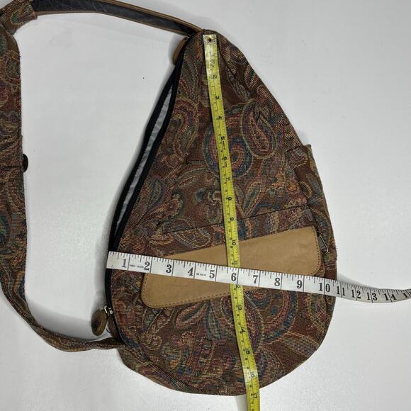 LL Bean Vintage Tapestry Leather Trim Sling Backpack - Picture 2 of 11